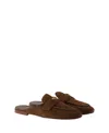 Prada Loafers Mules In Cocoa Brown