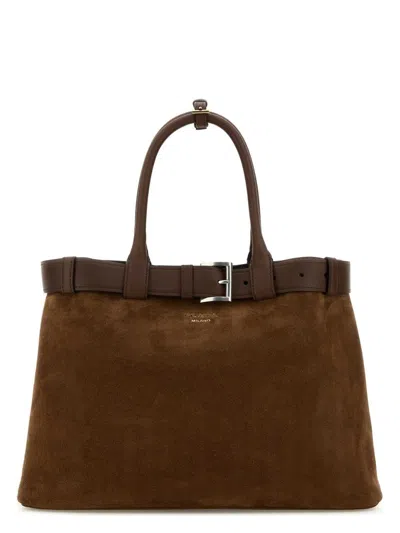 PRADA WOMEN'S SUEDEBUCKLE LARGE HANDBAG