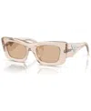 Prada Rectangular Marble Acetate Cat-eye Sunglasses In Crystal Beige