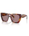 Prada 55mm Gradient Rectangular Sunglasses In Mauve Tortoise