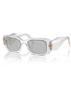 Prada Symbole Rectangular Women's Sunglasses, Pr 17ws In Transparent Gray