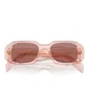 Prada Womens Pink Pr 17ws Rectangular-frame Acetate Sunglasses In Transparent Peach
