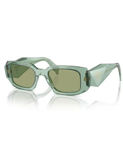 Prada Woman Sunglass Pr 17ws In Green Mirror Internal Silver