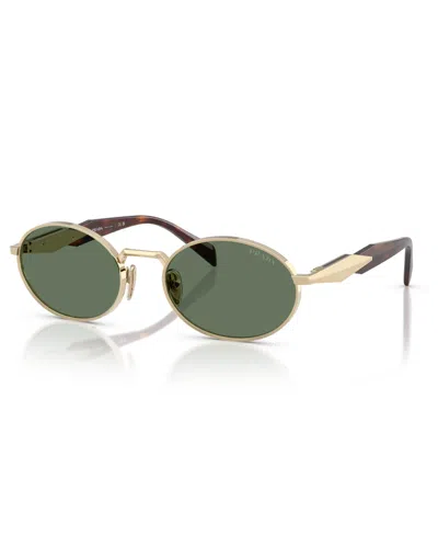 Prada Womens Gold 65zs Oval-frame Metal Sunglasses
