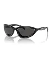 Prada Cut-out Propionate & Plastic Wrap Sunglasses In Black