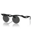 Prada Rimless Mixed-media Round Sunglasses In Black