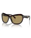 Prada Pr A27s Aviator Sunglasses In Radica Tortoise