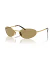 Prada Eyewear Oval Frame Sunglasses In Gold