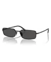 Prada Tinted Rectangle-frame Sunglasses In Black