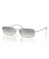 Prada Womens Silver Pr A60s Rectangular-frame Metal Sunglasses In Silver
