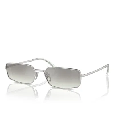 Prada Womens Silver Pr A60s Rectangular-frame Metal Sunglasses In Crl