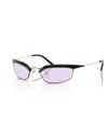 Prada Womens Black Pr B50s Rectangle-frame Metal Sunglasses In Black,lavender