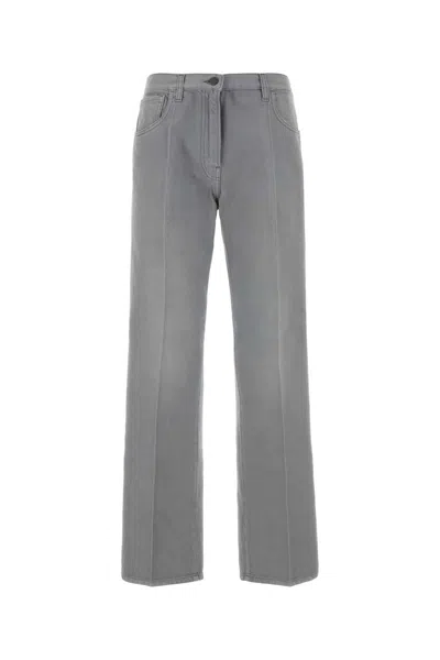Prada Women's Sustainable Denim Jeans In Greyless Denim Finish
