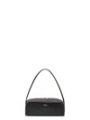 Prada Women Black Leather Shoulder Bag