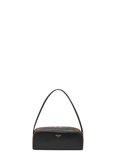 PRADA WOMEN'S SWING BAG BLACK/HAZELNUT | 1BC249OOOASK COLOR F0S5V