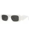 Prada Dark Grey Rectangular Ladies Sunglasses Pr 17ws 1425s0 49 In Talc
