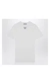 Prada White T-shirt In Jersey With Embroidered Triangle Logo Women In White