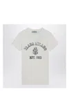 Prada Stamped Logo Crew Neck T-shirt In White