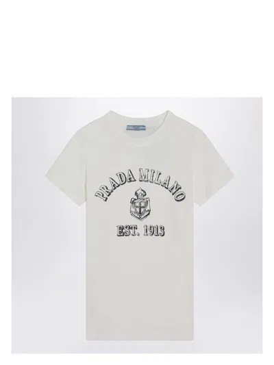 PRADA WOMEN'S T-SHIRT WITH LOGO PRINT