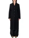 Prada Women's Tailored Long Wool Coat In Nero
