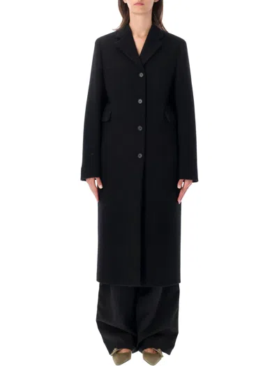Prada Women's Tailored Long Wool Coat In Nero