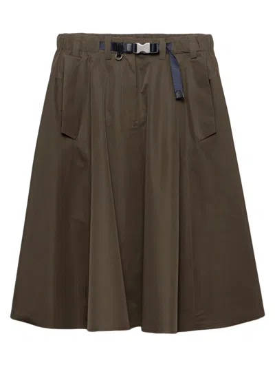Prada Skirt Featuring Belt Loops And Flap Detail In Black