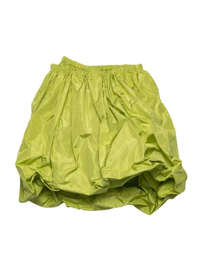 Prada Silk Taffeta Balloon Skirt In Green