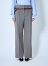 Prada Pant Wool Blend Loops Belt In Gray