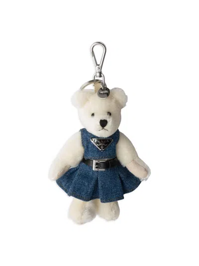 Prada Women's Teddy Keychain Charm In Blue