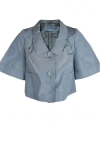 Prada Buttoned Pockets Top In Blue
