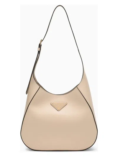 PRADA WOMEN'S TRAVERTINE-COLOURED LEATHER SHOULDER BAG