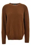Prada Triangle-logo Sweater In Brown