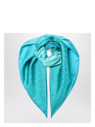 PRADA WOMEN'S TURQUOISE PRINTED FOULARD