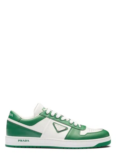 PRADA WOMEN'S TWO-TONE LEATHER DOWNTOWN SNEAKERS