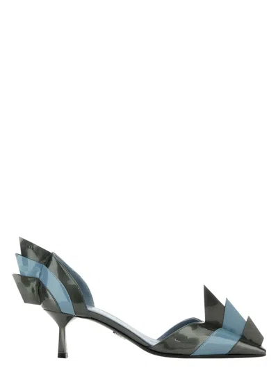 PRADA WOMEN'S TWO-TONE LEATHER PUMPS