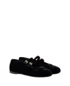 Prada Triangle Logo Velvet Ballet Flats In Black