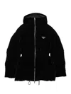 Prada Velvet Down Jacket In Black