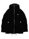 Prada Velvet Down Jacket In Black