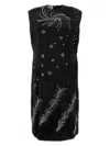 Prada Embroidered Georgette Sleeveless Dress