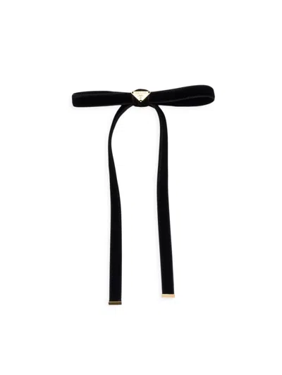 Prada Women's Velvet Hair Clip In Black