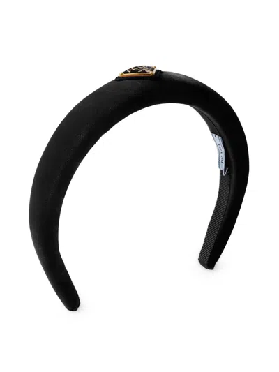 Prada Women's Velvet Headband In Black