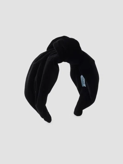 Prada Women's Velvet Headband In Black