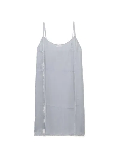 Prada Women's Velvet Slip Dress In Gray