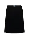Prada Lace-trimmed Velvet Midi Skirt In Black