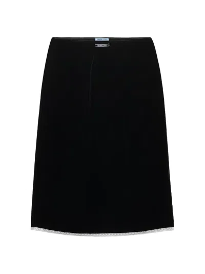 Prada Women's Velvet Underskirt In Neutral