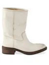 Prada Off White Leather Boots