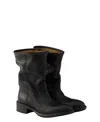 Prada Vintage-effect Leather Boots In Black