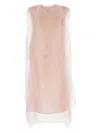 Prada Sheer Overlay Round Neckline Sleeveless Dress