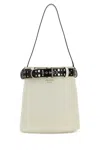 Prada Buckle Bucket Bag In White