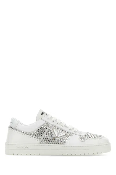 Prada Women White Leather Sneakers
